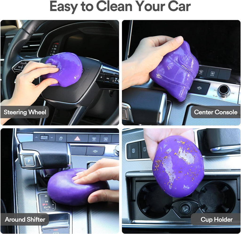 Car Cleaning Gel Cleaning Putty Car Interior Cleaner Car Detailing Kit Car Cleaning Slime Car Cleaning Supplies Car Accessories Gifts for Men Women Purple